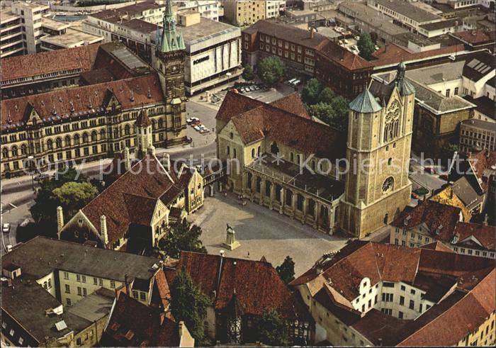BRAUNSCHWEIG  CITY Burgplatz und Rathaus Fliegeraufnahme