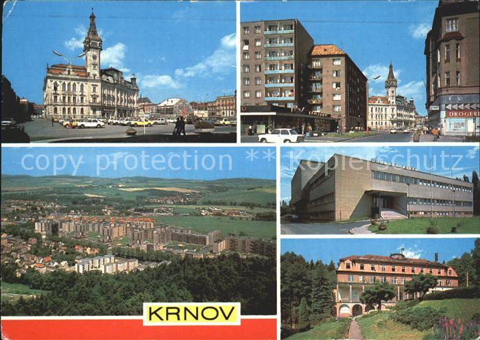 Krnov Rathaus Strassenpartie Panorama Gebaeude Hotel