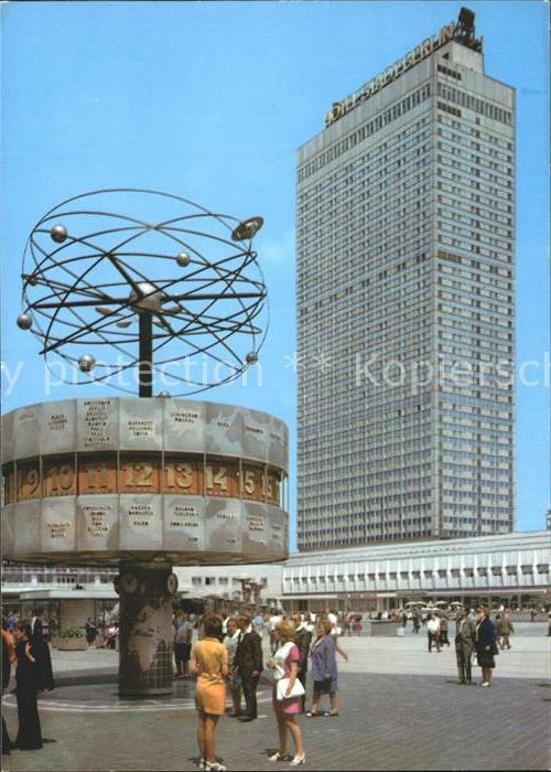 BERLIN  CITY Alexanderplatz Weltzeituhr Hochhaus Hauptstadt der DDR