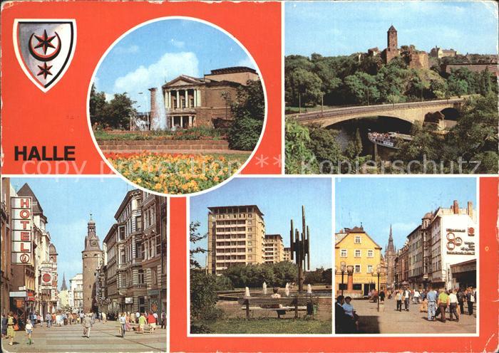 Halle Saale Theater Burg Giebichenstein Klement Gottwald Strasse Hochhaeuser Len