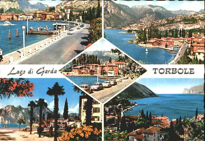 Torbole Lago di Garda Uferstrasse Promenade Bucht Kueste Gebirge