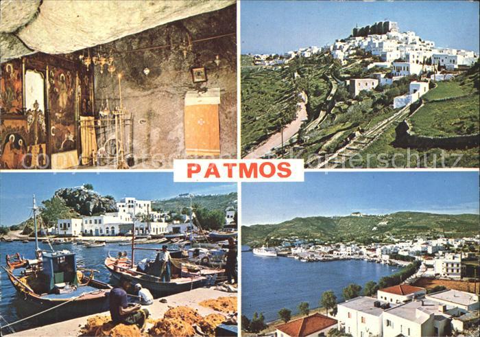 Patmos Sporaden Dodekanes Teilansichten Hafen Fischkutter