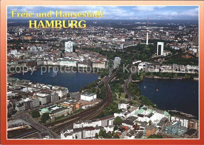 HAMBURG CITY Fliegeraufnahme mit Alster