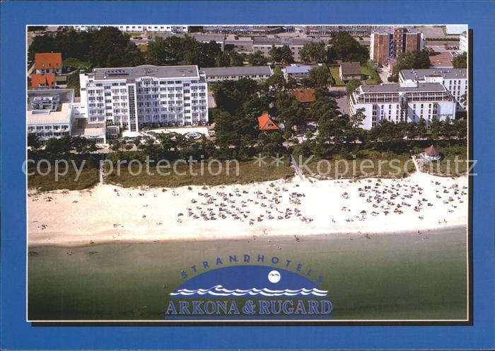 Binz Ruegen Fliegeraufnahme mit Strandhotel Arkona und Rugard