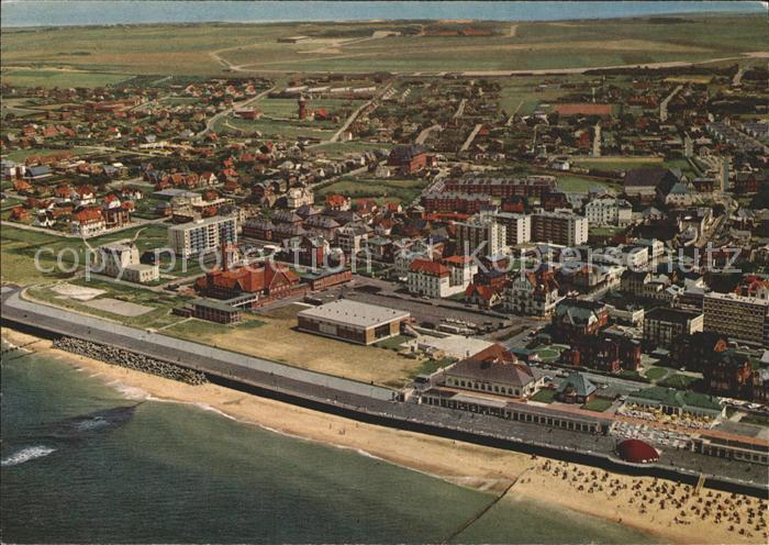 Westerland Sylt Fliegeraufnahme mit Promenade Strand