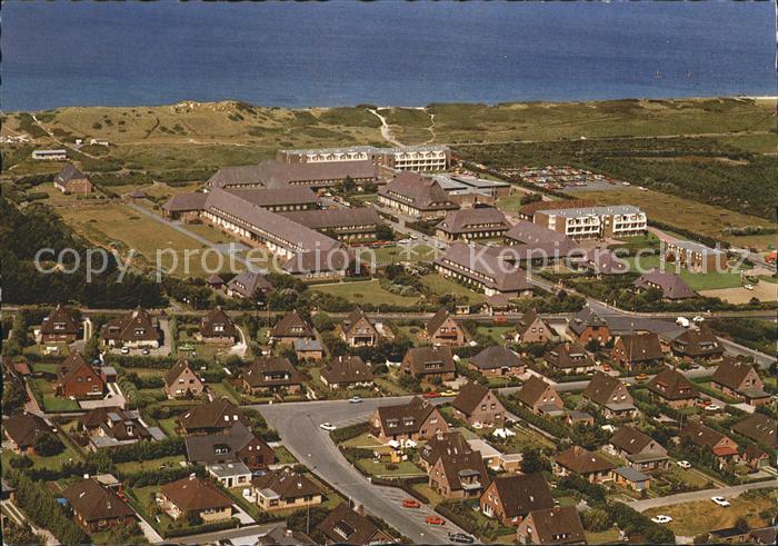 Westerland Sylt Fliegeraufnahme mit Nordseeklinik und Sanatorium der AWO