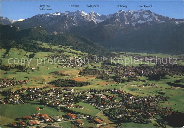 Pfronten Ostallgaeu Bayern Fliegeraufnahme mit Koellespitze Rossberg Brentenjoch