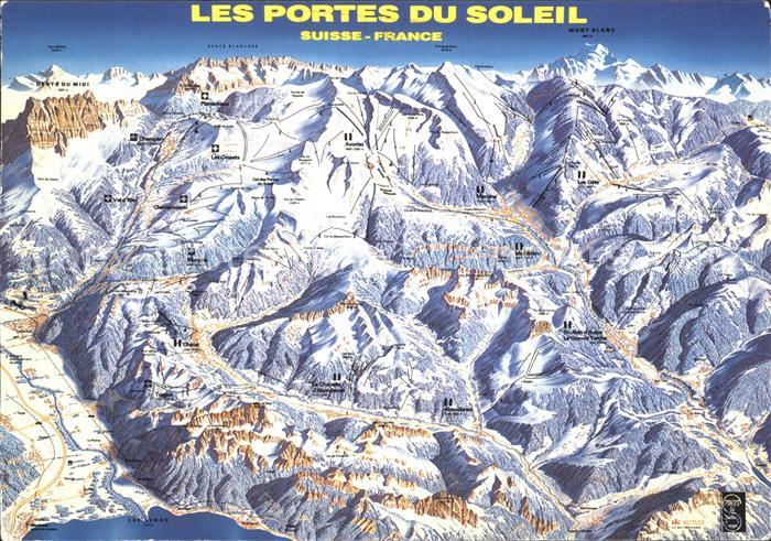 Chatel Haute-Savoie Panoramakarte Les Portes du Soleil