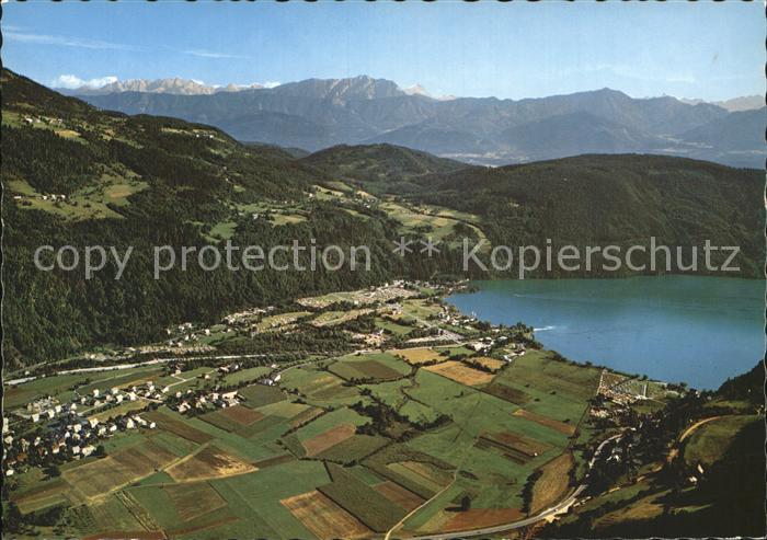 Doebriach Millstaettersee Blick zum Glanz Alpenpanorama Fliegeraufnahme