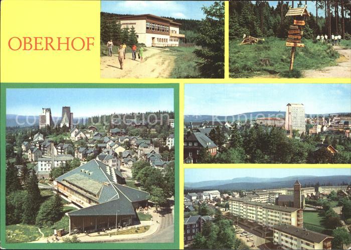 Oberhof Thueringen HOG Schanzenbaude Wanderwegweiser Rennsteig Interhotel Panora