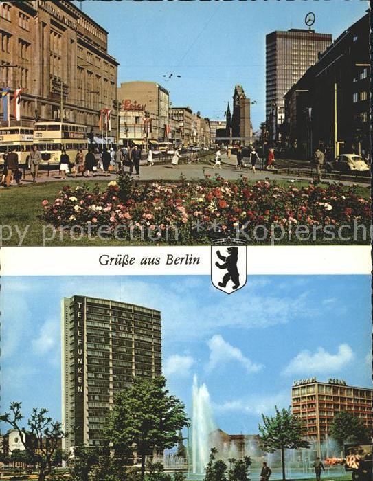 BERLIN  CITY Tauentzienstrasse Ernst Reuter Platz Hochhaus Springbrunnen