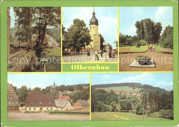 Olbernhau Erzgebirge Althammer Denkmal Thaelmann Platz Kirche Park Arbeiterwohnh