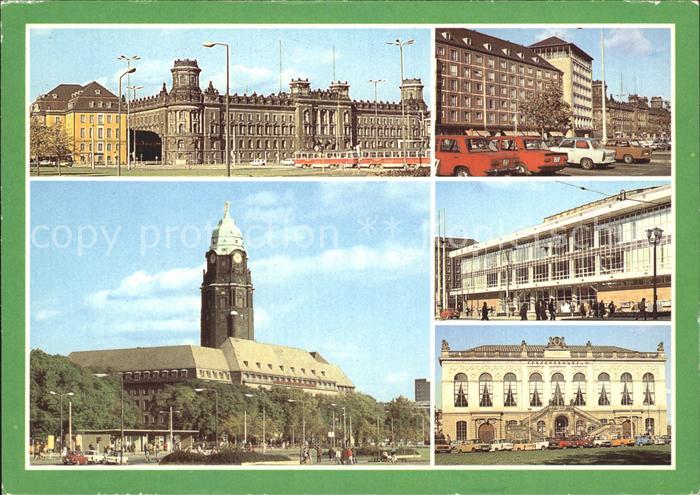 DRESDEN Elbe Pirnaischer Platz Rathaus Kulturpalast Verkehrsmuseum