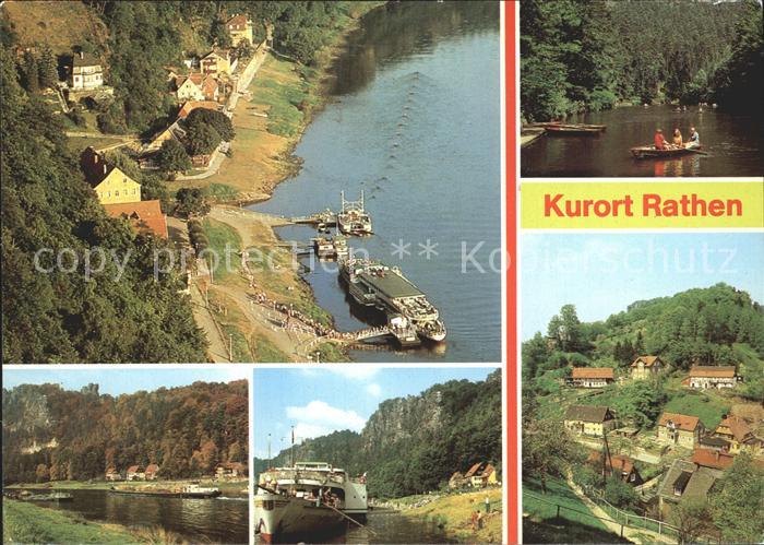 Rathen Saechsische Schweiz Dampferanlegestelle Elbe Amselsee Moench Teilansicht