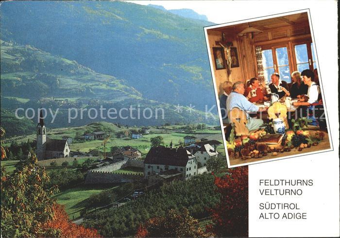 Feldthurns Ortsansicht mit Kirche Gasthaus