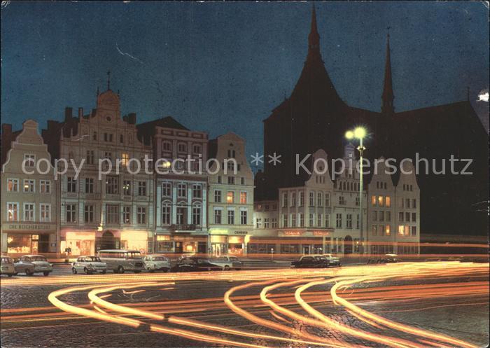 ROSTOCK  CITY Ernst Thaelmann Platz Nachtaufnahme