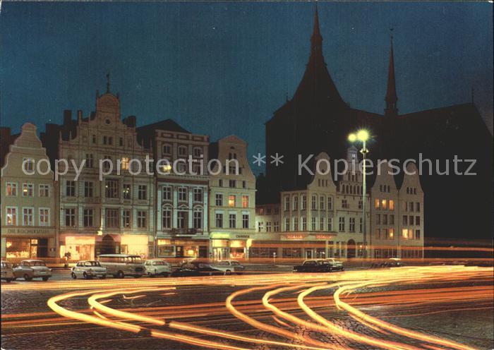 ROSTOCK  CITY Ernst Thaelmann Platz Nachtaufnahme