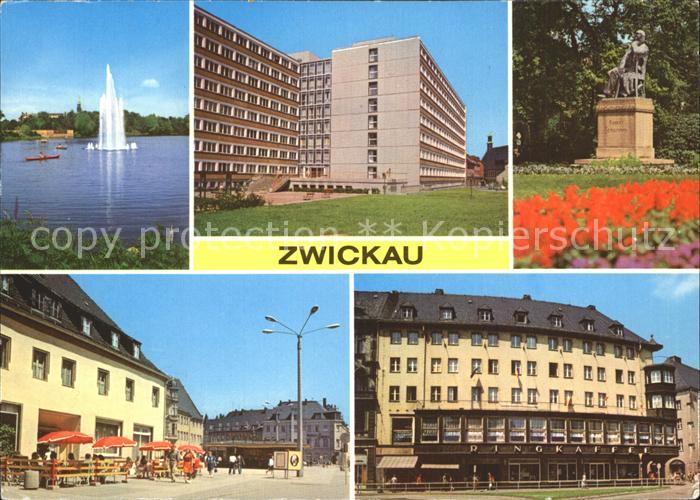 Zwickau Sachsen Schwanenteich Internat Ingenierhochschule Robert Schumann Denkma