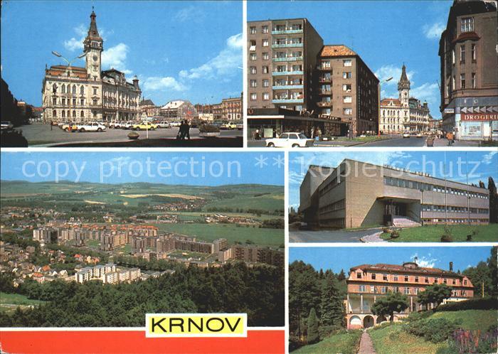 Krnov Rathaus Innenstadt Panorama Gebaeude Hotel