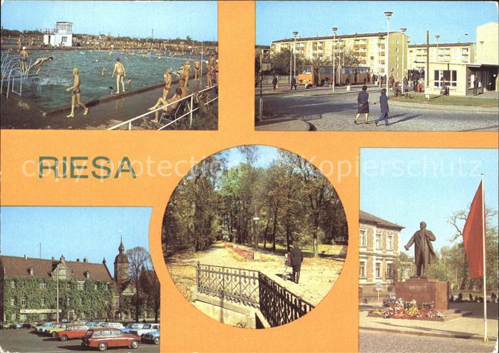 Weida Riesa Schwimmbad Bushaltestelle Rathaus Stadtpark Lenindenkmal