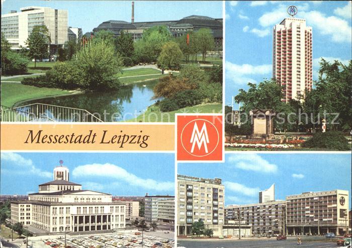 LEIPZIG Sachsen Schwanenteich Interhotel Stadt Leipzig Bahnhof Wohnhochhaus Oper