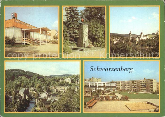 Schwarzenberg Erzgebirge Gaststaette Roter Loewe Sowjetisches Ehrenmal Schloss S