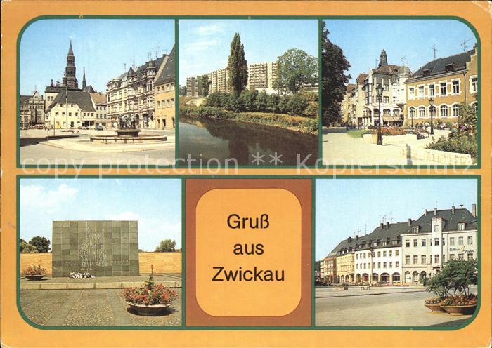 Zwickau Sachsen Hauptmarkt Wilhelm Pieck Strasse Friedrichs Ring Fussgaengerzone