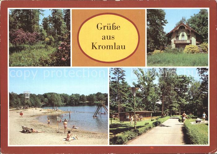 Kromlau Waldpartie Ferienhaeuser Promenade Badestrand