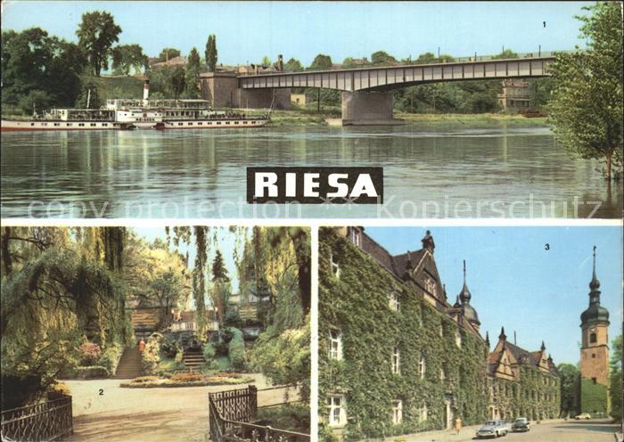 Riesa Sachsen Elbbruecke Stadtpark Rathaus