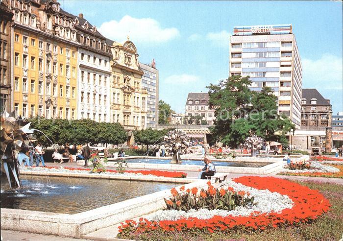 LEIPZIG Sachsen Sachsenplatz Springbrunnen Messestadt