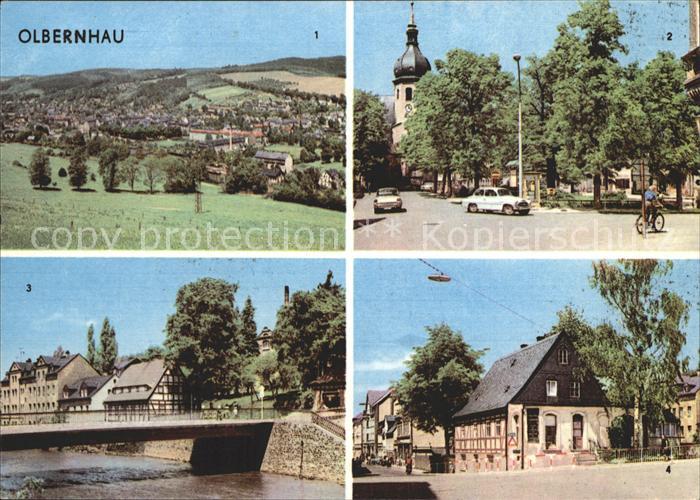 Olbernhau Erzgebirge uebersicht Ernst Thaelmann Platz Kegelbruecke Gruenthaler S