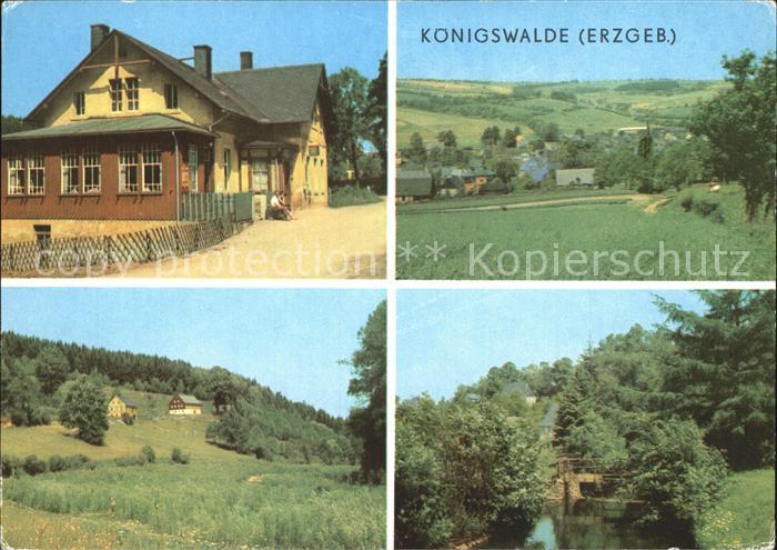 Koenigswalde Erzgebirge Gaststaette Landschaft Partie am Fluss