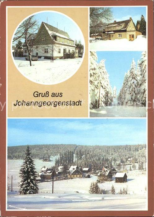 Johanngeorgenstadt Gaststaette Aussichtsturm Auersberg OT Steinbach Winterlandsc