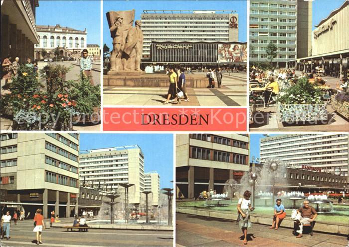 DRESDEN Elbe Verkehrsmuseum Lenindenkmal Restaurant Prager Strasse