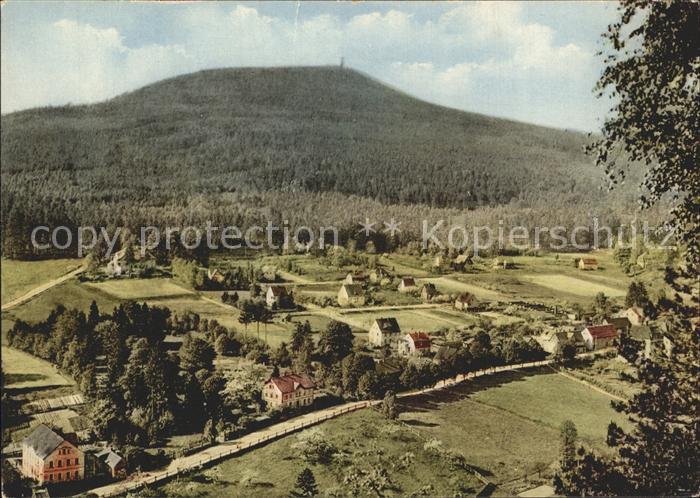 Oybin Sachsen Panorama mit Berg Oybin Hochwald