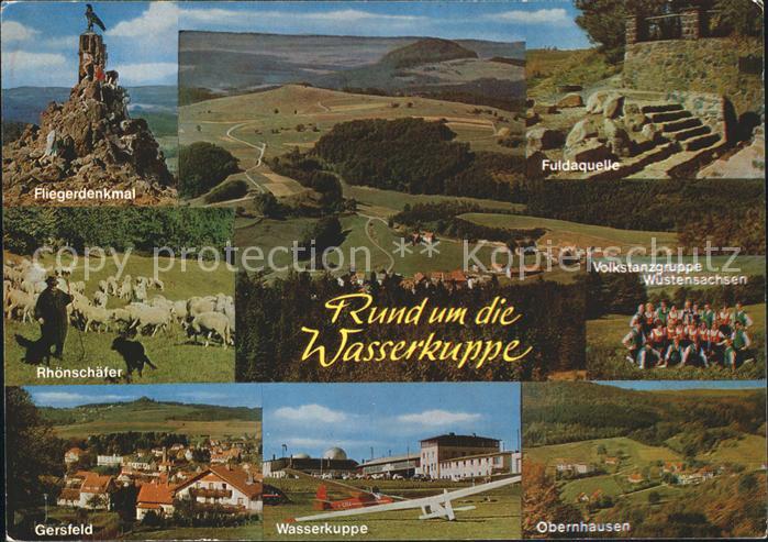 Wasserkuppe Rhoen Fliegerdenkmal Fuldaquelle Volkstanz Obernhausen Segelflugzeug