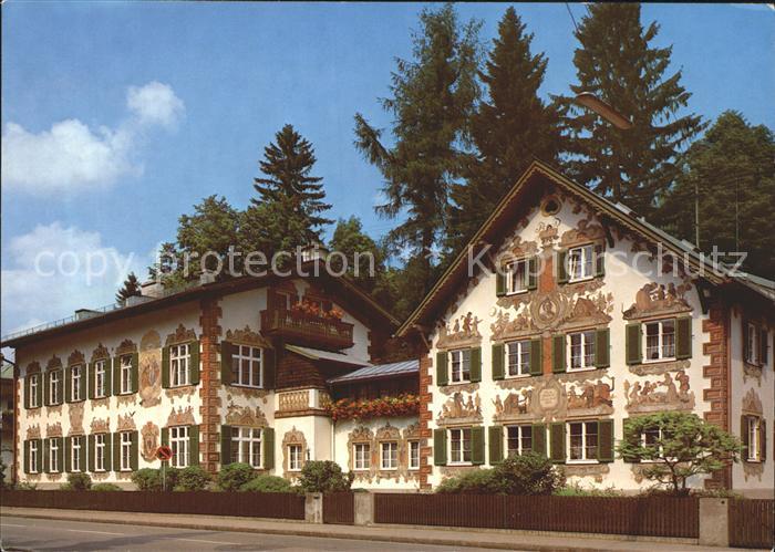 OBERAMMERGAU Bayern Haensel und Gretel Haus Fassadenmalerei Maerchen