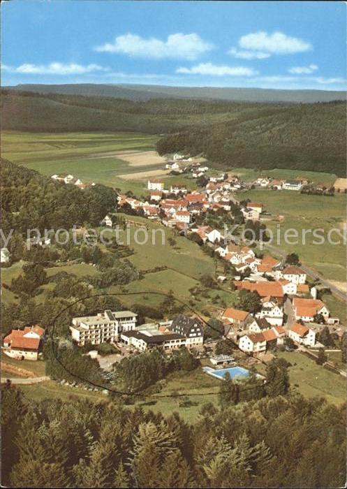 Gras-Ellenbach Kurhotel Siegfriedbrunnen im Odenwald Fliegeraufnahme