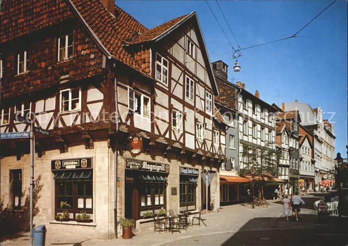 BRAUNSCHWEIG  CITY Magnitor Fussgaengerzone Fachwerkhaeuser