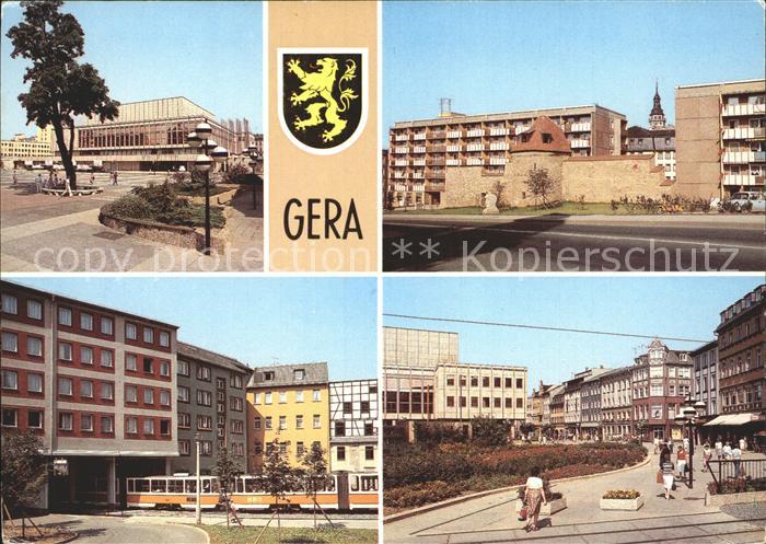 Gera Haus der Kultur Historische Stadtmauer Strassenbahn Johannisstrasse