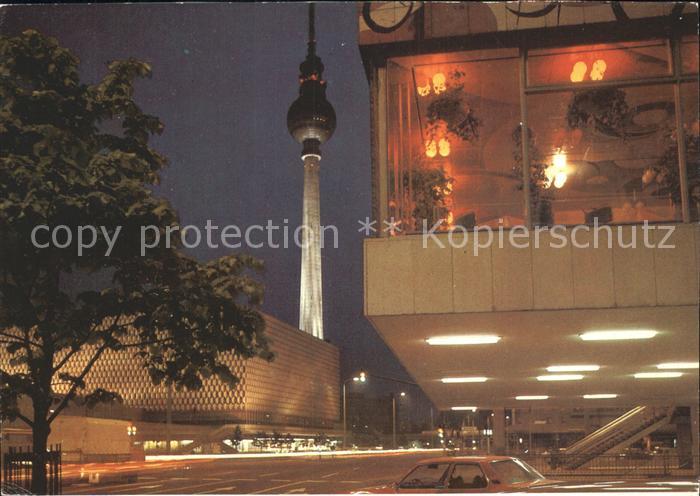 BERLIN  CITY Karl Liebknecht Strasse Fernsehturm Nachtaufnahme
