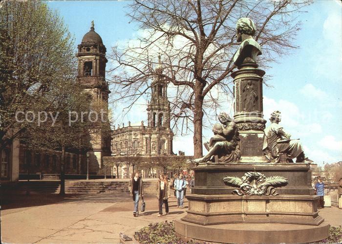 DRESDEN Elbe Rietschel Denkmal Bruehlsche Terrasse