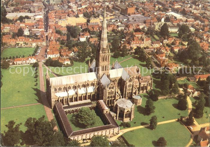 Salisbury Wiltshire Cathedral aerial view