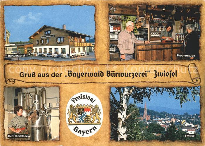 Zwiesel Niederbayern Bayerwald Baerwurzerei Ortsansicht mit Kirche