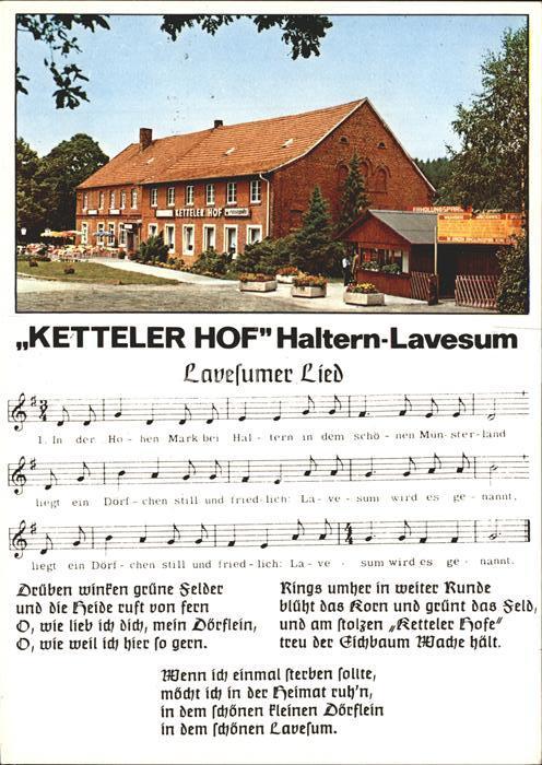 Lavesum Wildpark Restaurant Ketteler Hof Lavesumer Lied Noten