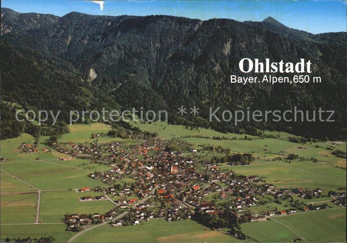Ohlstadt Erholungsort am Fusse des Heimgartens Bayerische Alpen Fliegeraufnahme