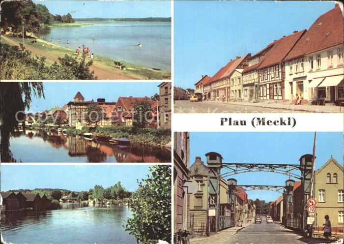 Plau See Plauer See Strandstrasse Elde Karl Marx Strasse Grosse Burgstrasse