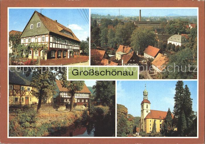 Grossschoenau Sachsen Umgebindehaus Dorfkirche Mandau