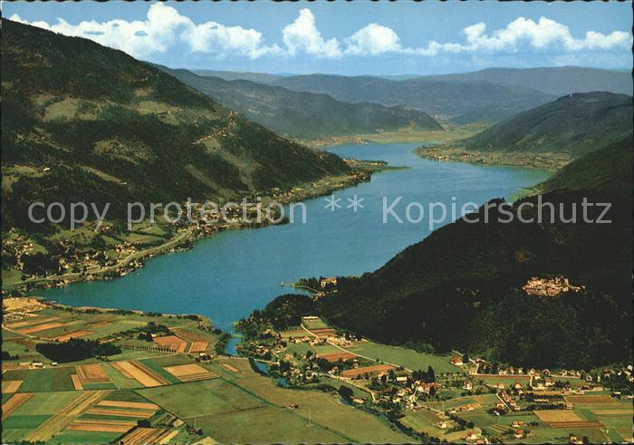 Ossiachersee Fliegeraufnahme Ruine Landskron