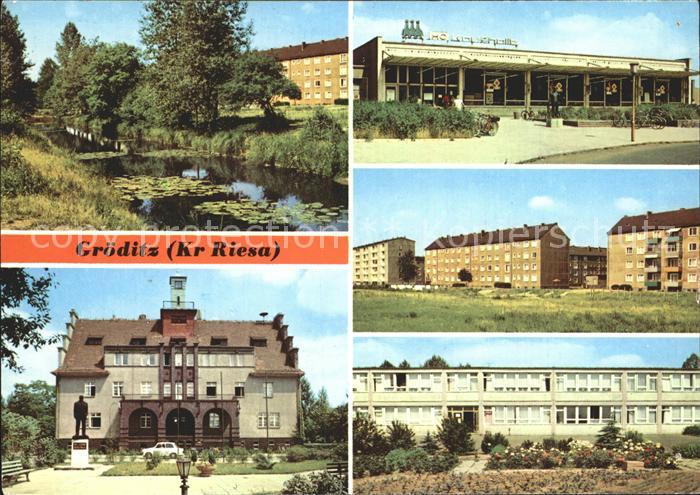 Groeditz Riesa Rathaus HO- Kaufhalle Oberschule